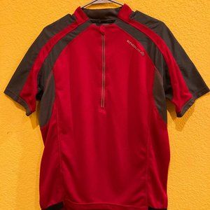 Endura men’s cycling/biking jersey ..size large ..red and gray